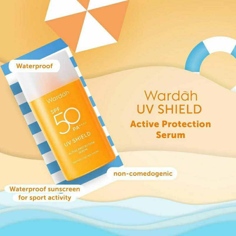 Wardah UV Shield Sunscreen Wajah SPF 50 PA+++ aqua fresh essence everyday Light Matte Sun Stick Active Protect Serum Hydrating Sunblock Muka Tabir Surya Aftersun