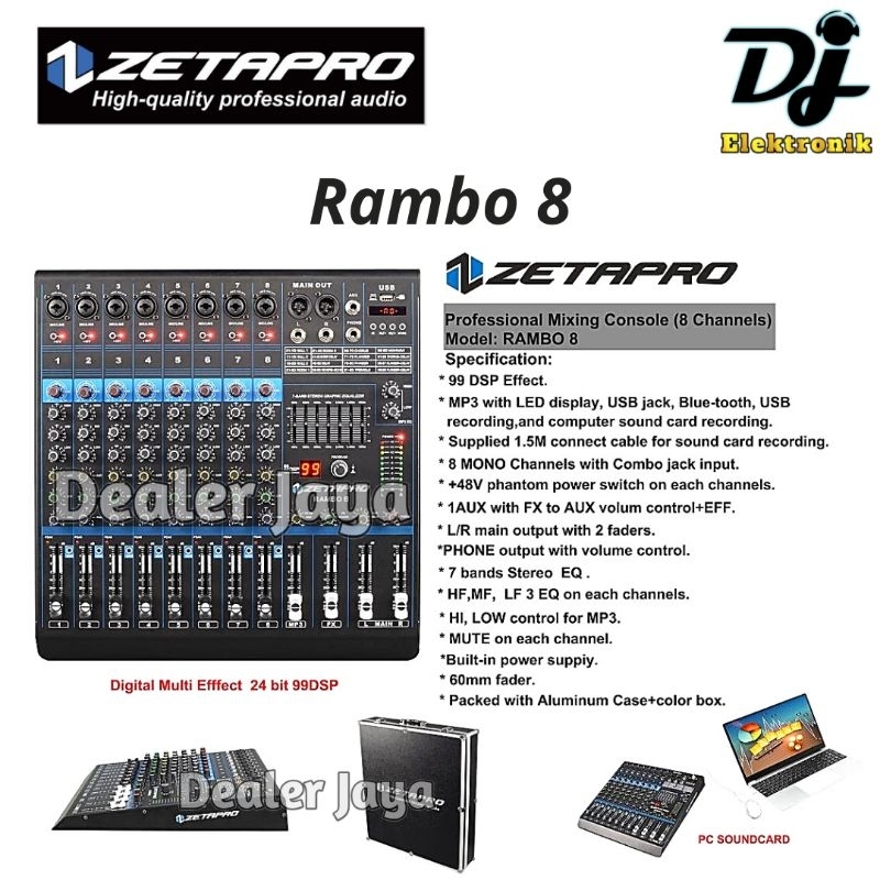 Mixer Analog Zetapro RAMBO 8 / RAMBO8 - 8 channel