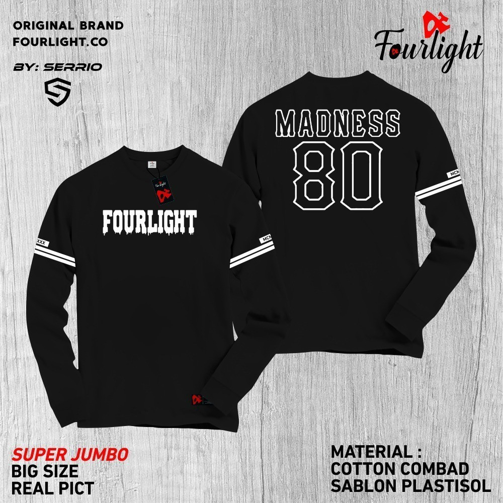 kaos jumbo 2xl & 3xl kaos lengan panjang kaos lengan panjang original fourlight