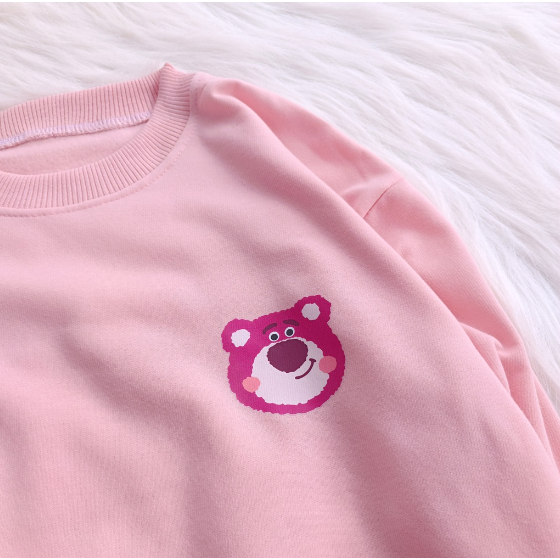 Sweater Strawberry Lotso Cute Style Wanita Terbaru