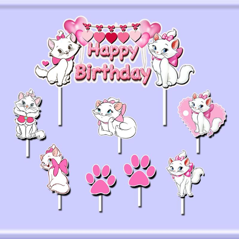 Cake Topper Marie cat happy birthday