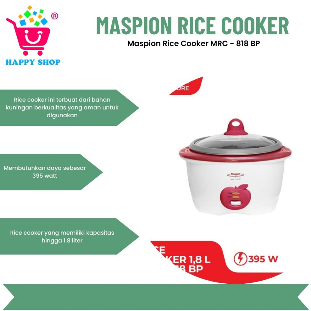 Maspion Rice Cooker MRC - 818 BP