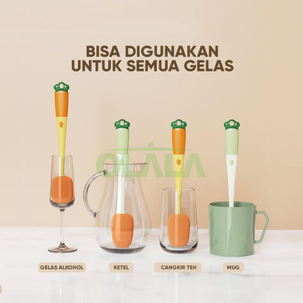 ALAT PEMBERSIH BOTOL / GELAS / CANGKIR / BOTOL BAYI / MUG MULTIFUNGSI 3 IN 1 OLL-2141