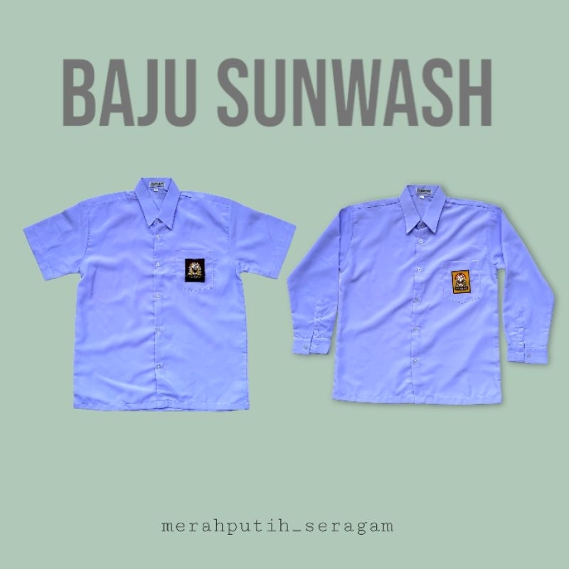 Baju SMP dan SMA bahan sunwash panjang pendek