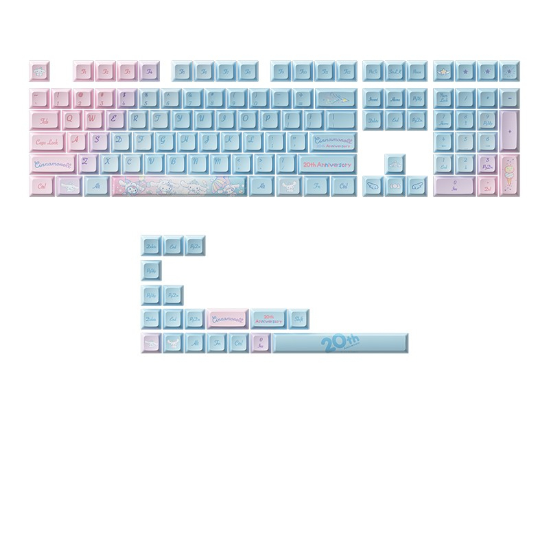 Akko Cinnamoroll 20th PBT Dye-subs Keycaps 127 JDA Profile