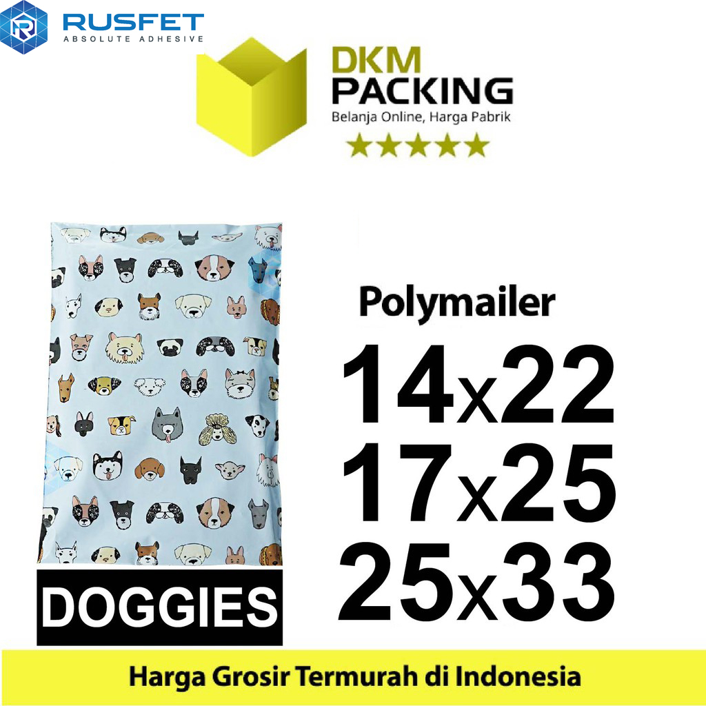 

Polymailer Polimailer Amplop Plastik Packing Motif Dog RUSFET /SATUAN