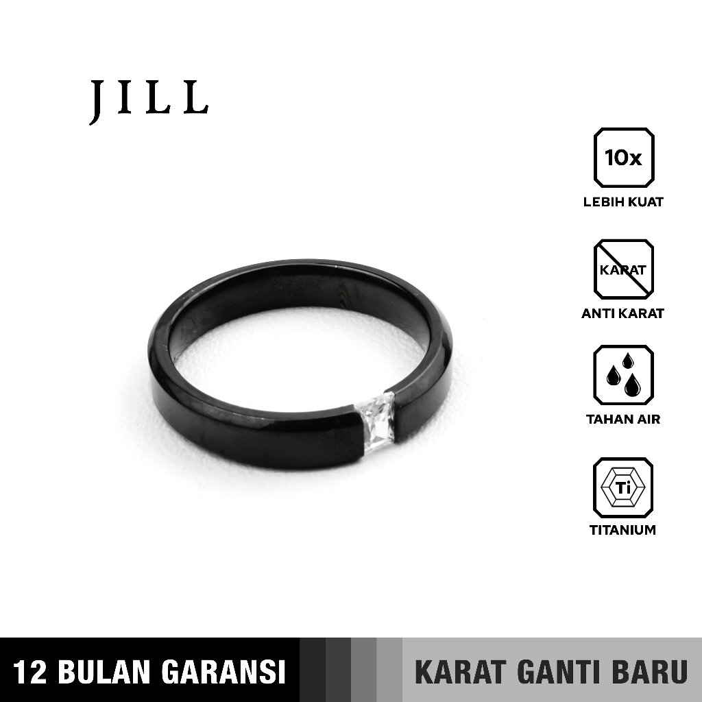 Emrys Premium Ring JILL Real Titanium Anti Karat Cincin Titanium Pria Wanita