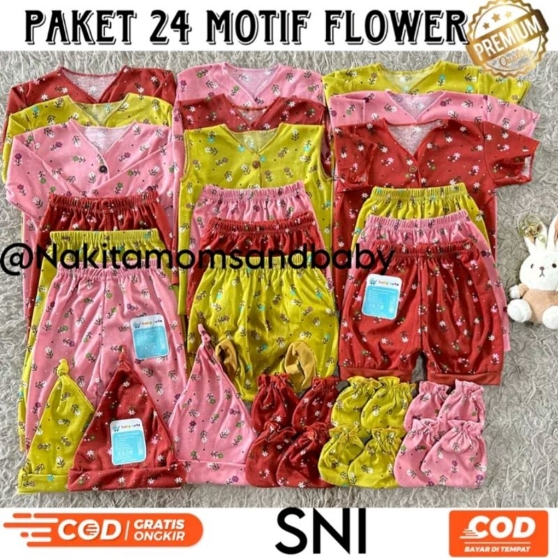 Paket Perlengkapan Baju celana Bayi topi Baru Lahir Kado Bayi  Celana Bayi Newborn,3-6 dan 6-12 Printing SNI Promo 8.8