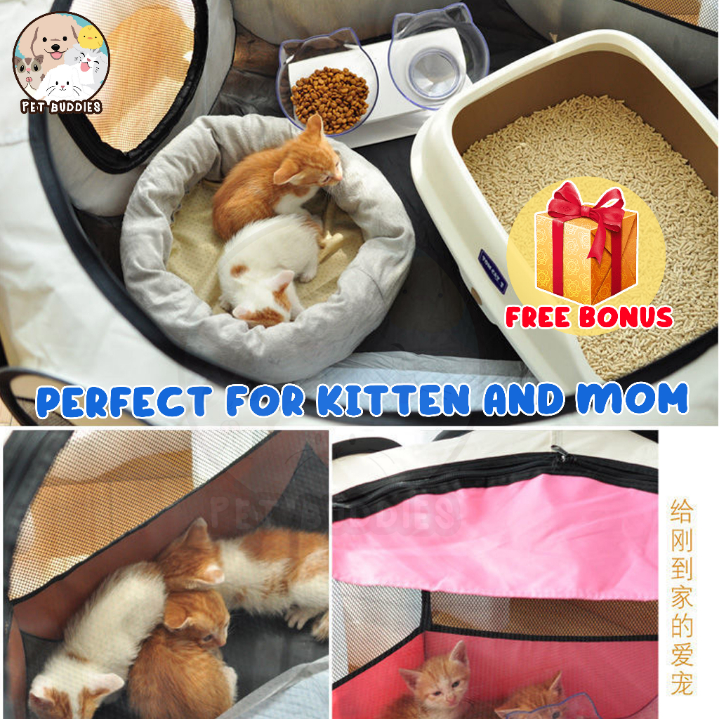 [FREE BONUS]PlayPen Kandang Main Lipat Kucing dan Anjing Foldable Pet Fence