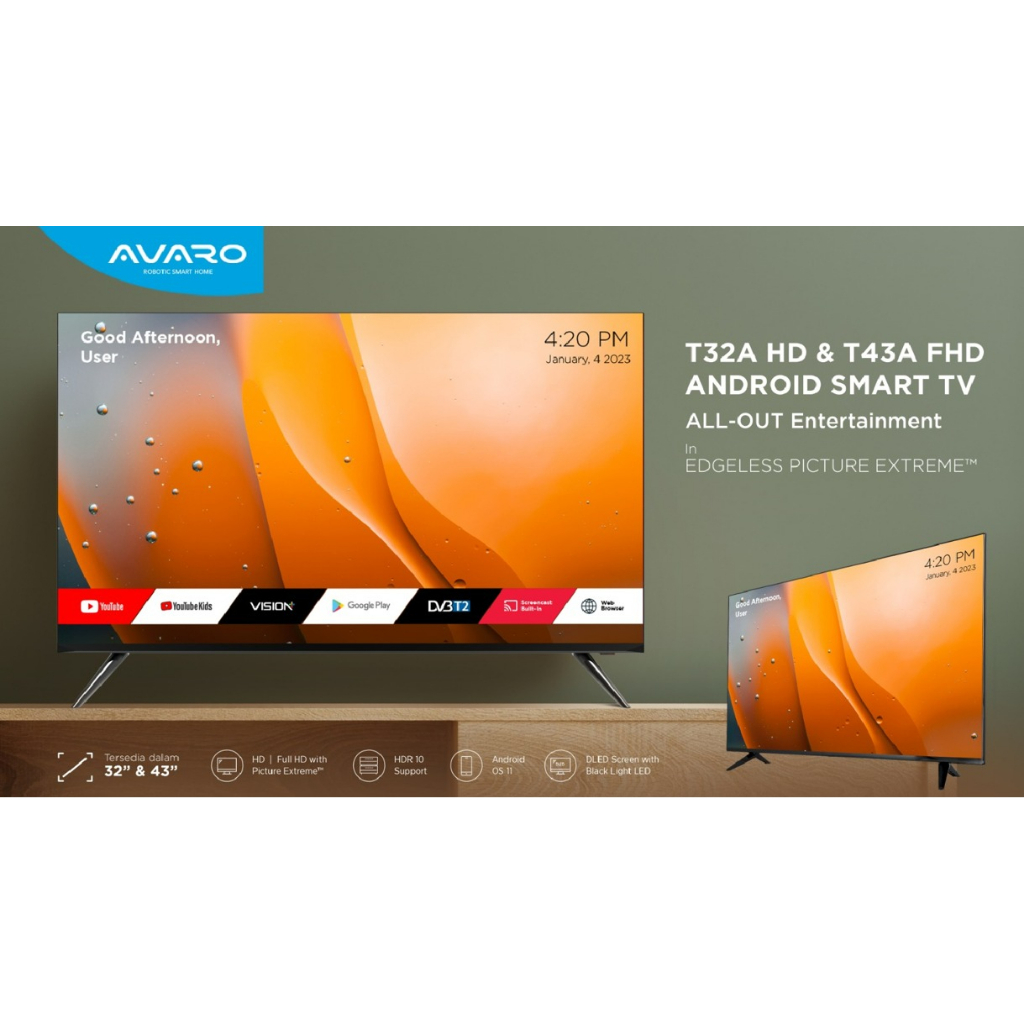 Avaro T43FHD Android Smart Tv 43 Inch Full HD