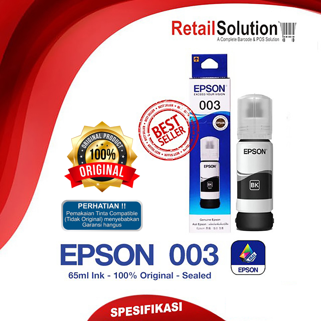 Tinta EPSON 003 Black - Tinta Printer Hitam L1110 L3110 L3150 L5190