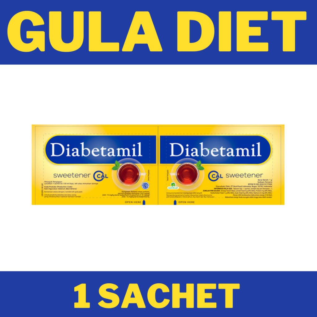 

Gula Rendah Kalori Untuk Diet, 1 sachet untuk 1 teh/ seduh
