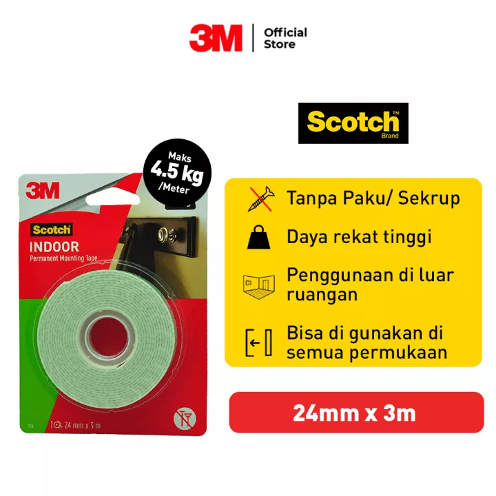 

3M Scotch CAT 114 Indoor Mounting Tape 24mm x 3m ( IRRA STORE )
