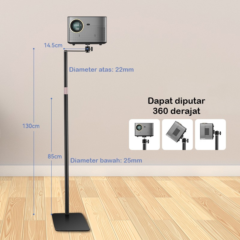 TRIPOD PROYEKTOR | STANDING TRIPOD PROYEKTOR | TIANG BRACKET PROYEKTOR 360 DERAJAT MAX TINGGI 130cm L26 dan L22