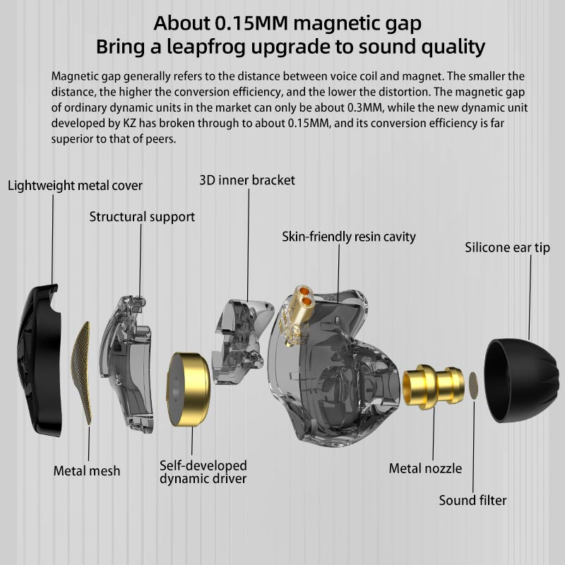 Earphone KZ DQS Open Back Single Dynamic  Metal with MIC GARANSI RESMI