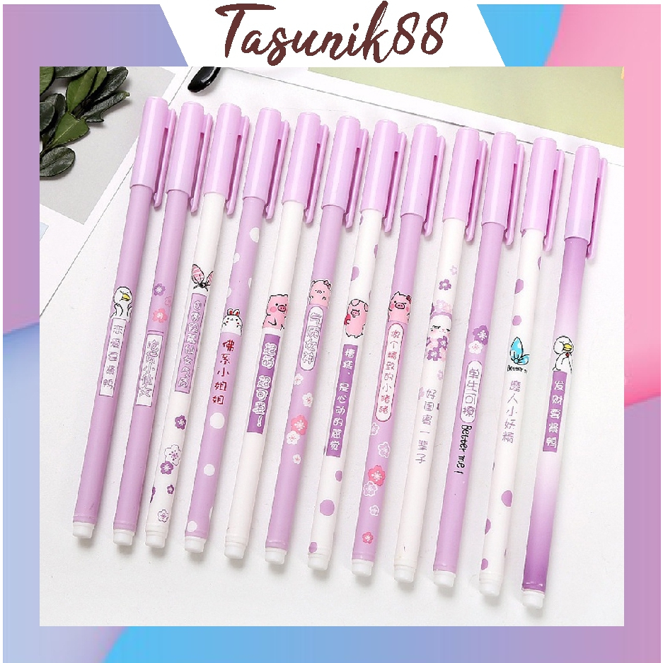 

⭐TasUnik88⭐ Pulpen Gel Motif Ungu / Pulpen Korea Pelajar & Kantor / Pulpen Aesthetic / Pena Gel Lucu Import S062