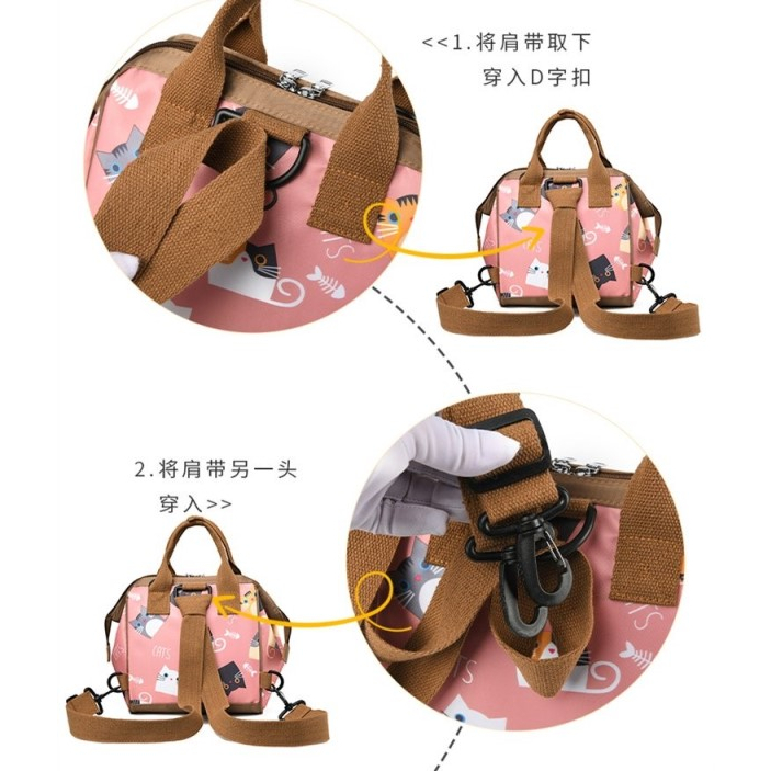 BJ64214 - PINK/KHAKI/BLACK - TAS SLEMPANG PERLENGKAPAN BAYI JINJING RANSEL HANDBAG DIAPER BAG TAS WANITA KADO LAHIRAN FASHION IMPORT MODIS ELEGAN TERMURAH TERLARIS TERBARU BAGSTORE JAKARTA TAS BATAM  ZCJ4214 GT2022