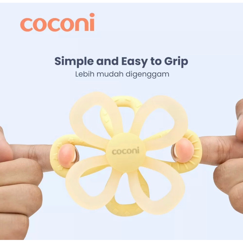 Coconi Manhattan Toy Sensory Teether with Case / Gigitan Bayi Silicone Lembut