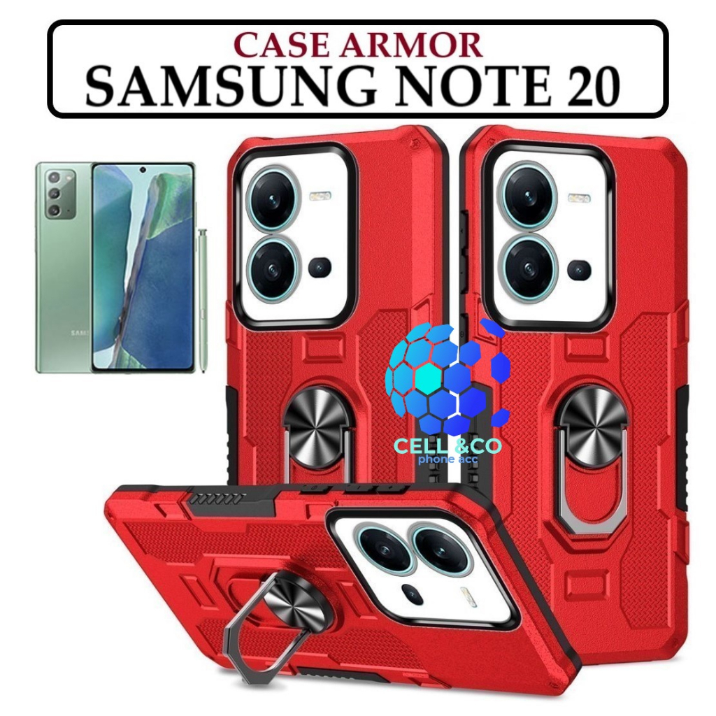 Case Armor SAMSUNG GALAXY NOTE 20 Iring Cincin Magnetic Kesing Hp Protect kamera Premium Hard Case Standing Robot Pelindung Kamera