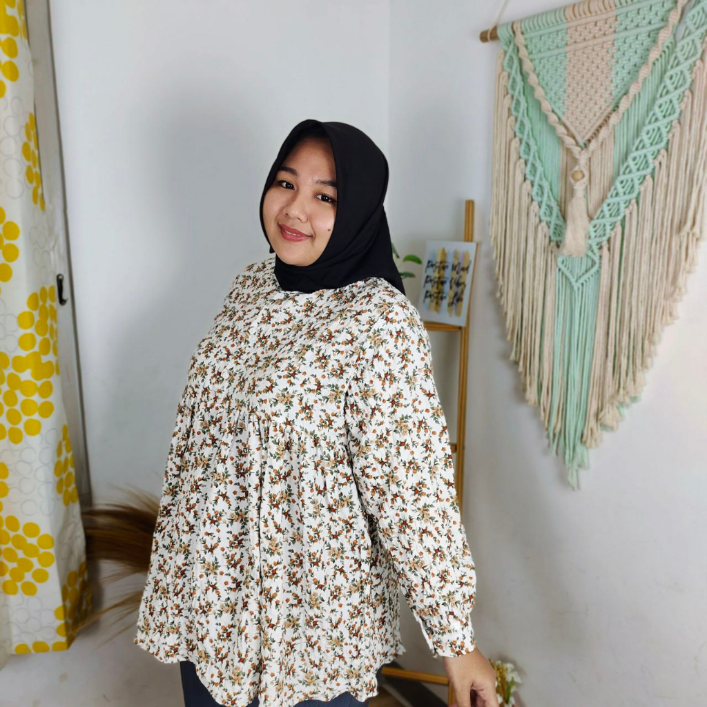 ARUMI BLOUSE SUPER JUMBO BLUS BIGSIZE ATASAN OVERSIZE LD 110 120 130 140 150 COD