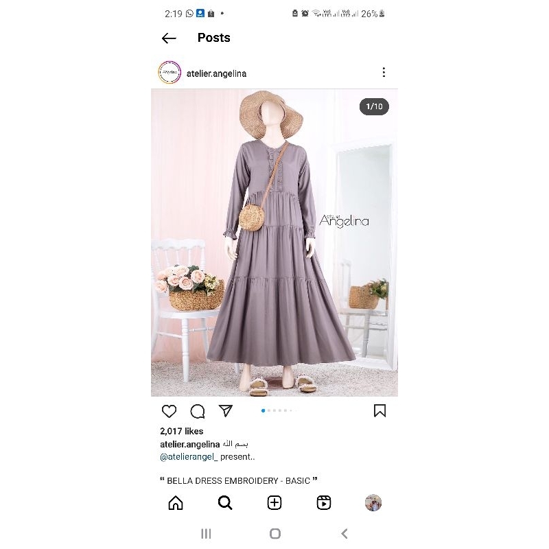 Bella Dress basic embroidery (abu tua) atelier angelina
