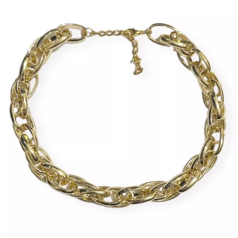 Kalung double chain chocker / kalung rantai emas gold / kalung rantai / kalung korea