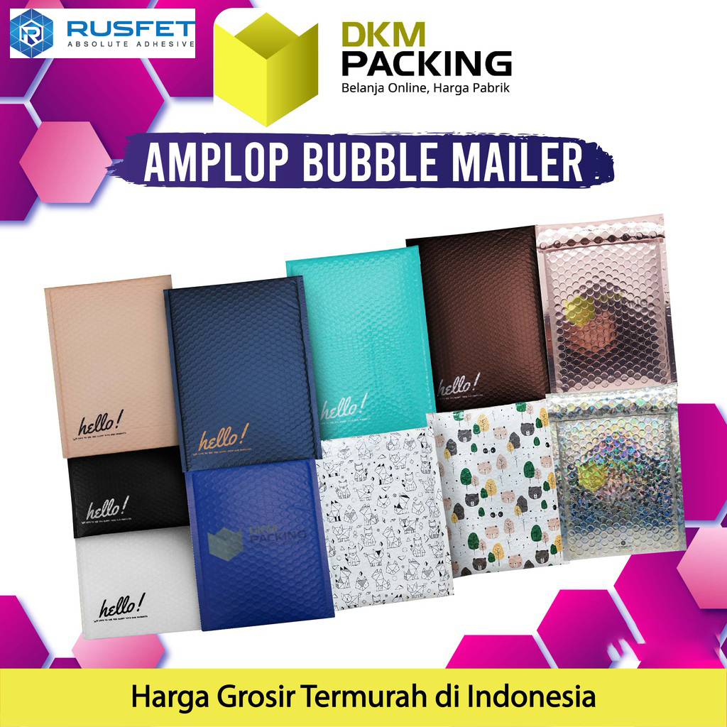 

AMPLOP BUBBLE MAILER BUBBLE WRAP BAG SAFETY AMPLOP PACKING RUSFET PREMIUM TERMURAH