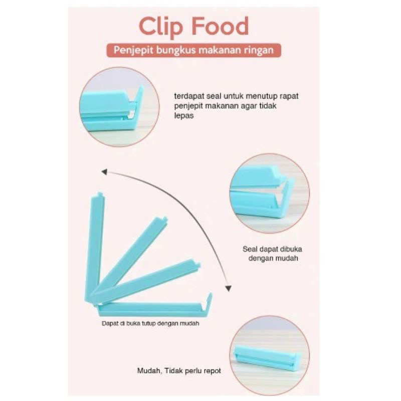 Penjepit Plastik Bungkus Makanan - Klip Sealing - Clip Food - Snack Sealer Segel Jepit Ringan Cemilan