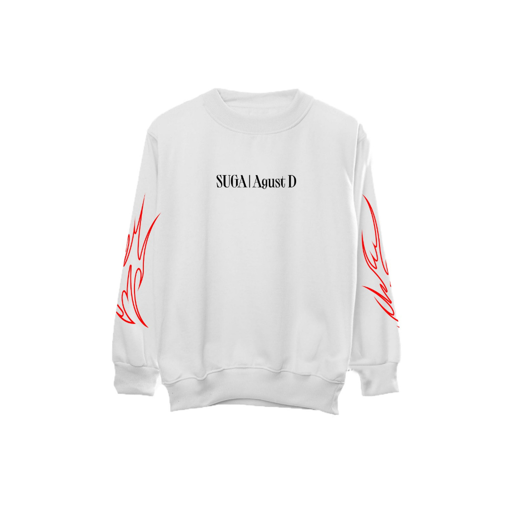 Sweater suga tour sablon kanan kiri api