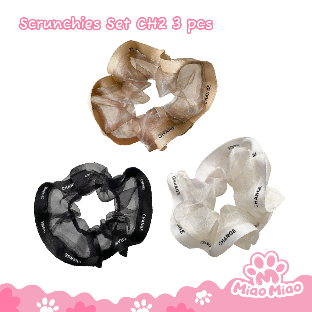 Scrunchies Set Ikat Rambut | Aksesoris Fashion | Paket Ikat Rambut | Pita Scrunchie Ikat Rambut