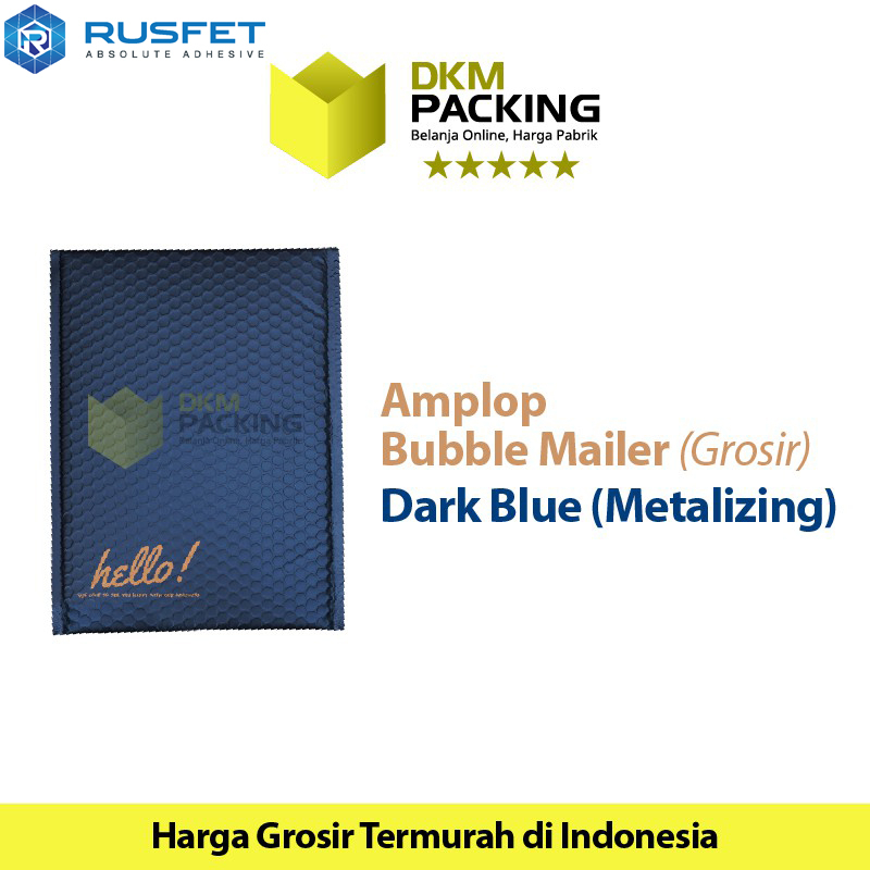 AMPLOP BUBBLE MAILER WRAP ENVELOPE RUSFET DARK BLUE METALIZING PREMIUM  /SATUAN