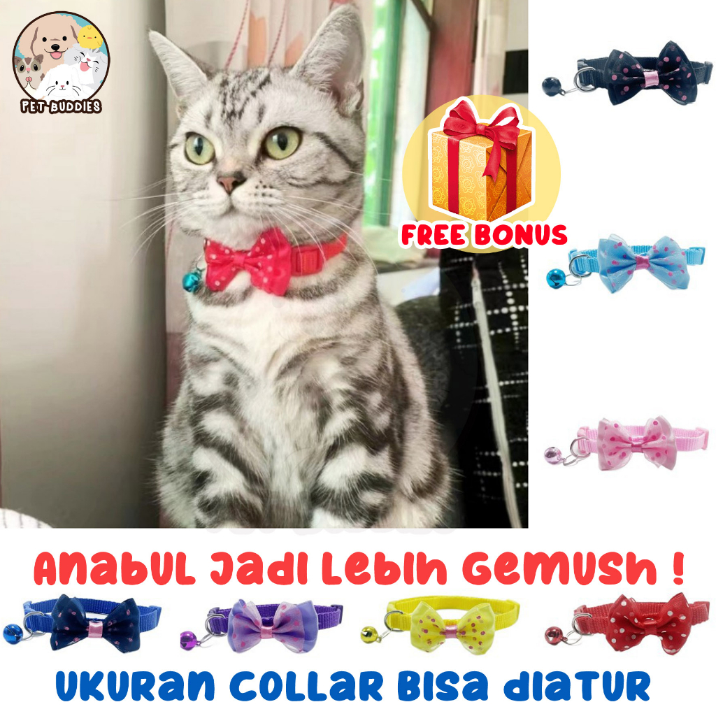 Kalung Pita Lonceng Kucing/Anjing Lucu Pet Collar Bell