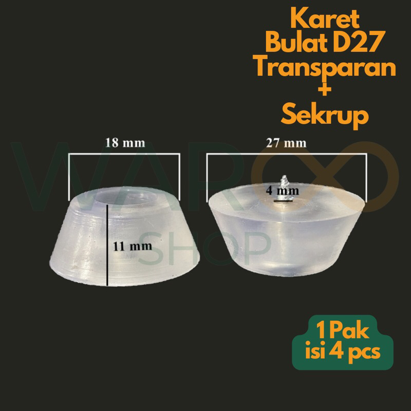 Karet Pelindung Alas Kaki Furniture Meja Kursi Rak Box Elektronik Amplifier Kayu Bulat Diameter D27 