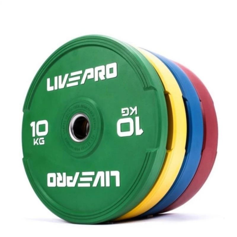 Plat Beban Fitness Set 5-20Kg Elite Colored Bumper Rubber Plate Lp8332 Livepro