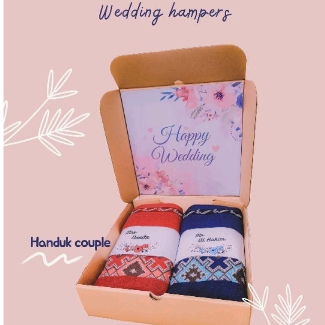 kado cewek/ gift box hampers wedding / hampers handuk couple howel co/ kado ulang tahun/ custom hampers pernikahan