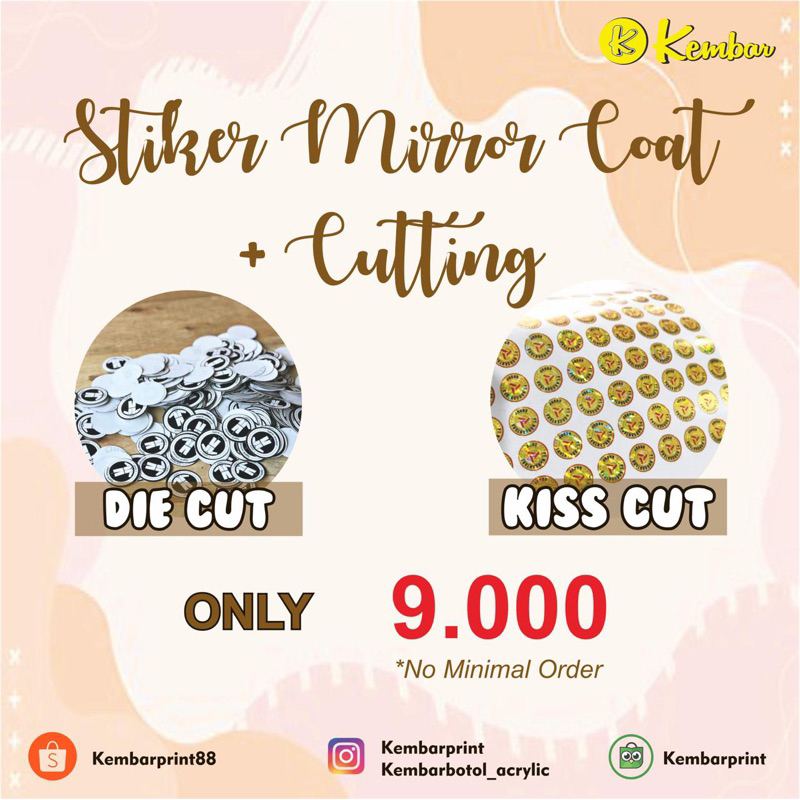 

CUTTING Stiker Label Chromo / HVS A3+ (Print)sudah TERMASUK CUTTING BULAT NO MIN ORDER