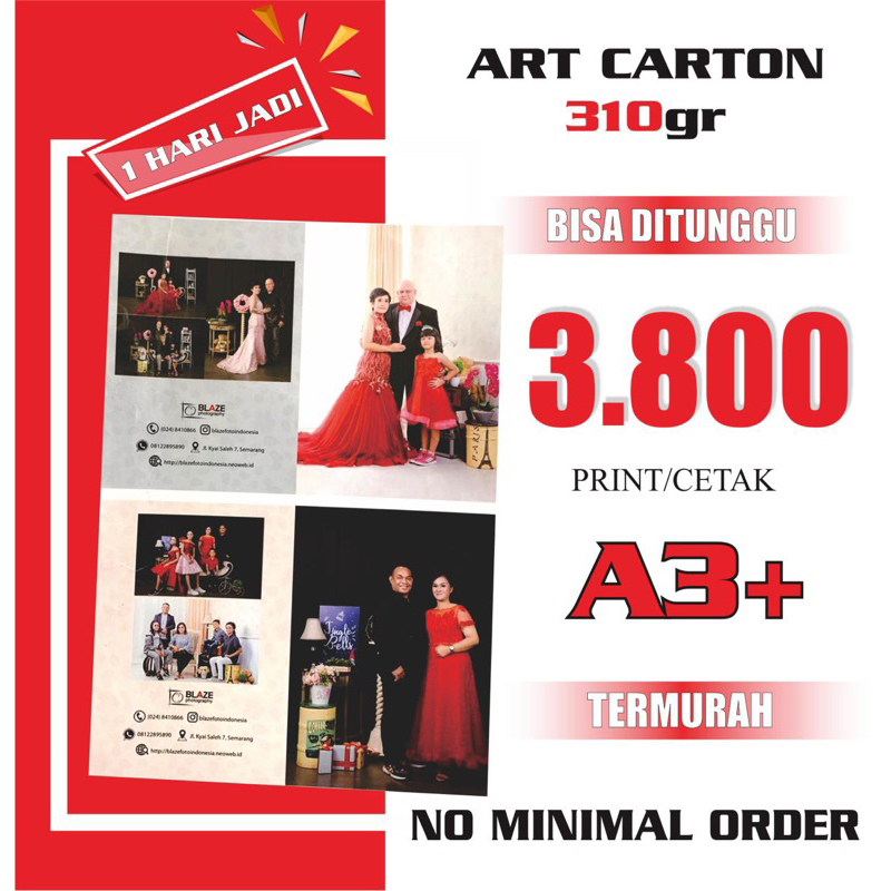 

Print A3+ | Cetak A3+ MURAH | Art Carton 310 gr | 1 Sisi / 2 Sisi