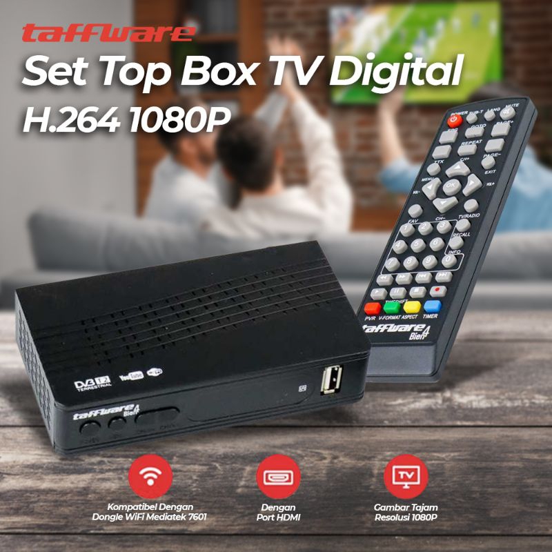 SET TOP BOX DVB T2 ,STB TAFFWARE-BIEN4 GARANSI RESMI..