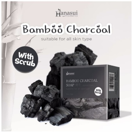 ✨SHASYA✨SHanasui sabun Bamboo / Sabun Hanasui Bamboo / Bamboo Charcoal Soap / Sabun Arang Hanasui WITH SCRUB FACIAL WASH  FOR ALL SKIN TYPE