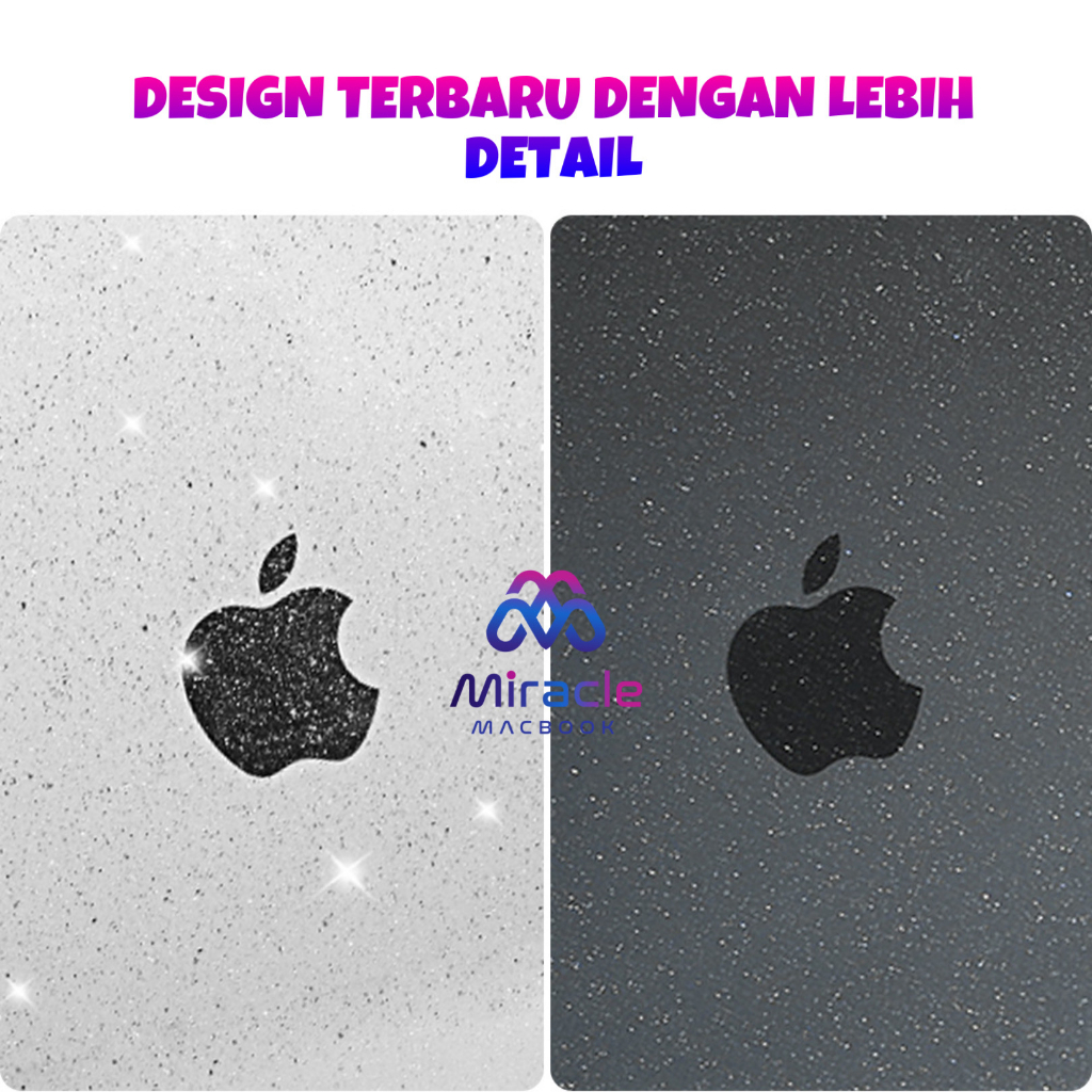 Macbook case Glitter Bintang Transparan Colour White &amp; Black Pro M1 13 Air 13 A2289 A2251 A2338 casing macbook A2337 A2179 Dengan pelindung layar