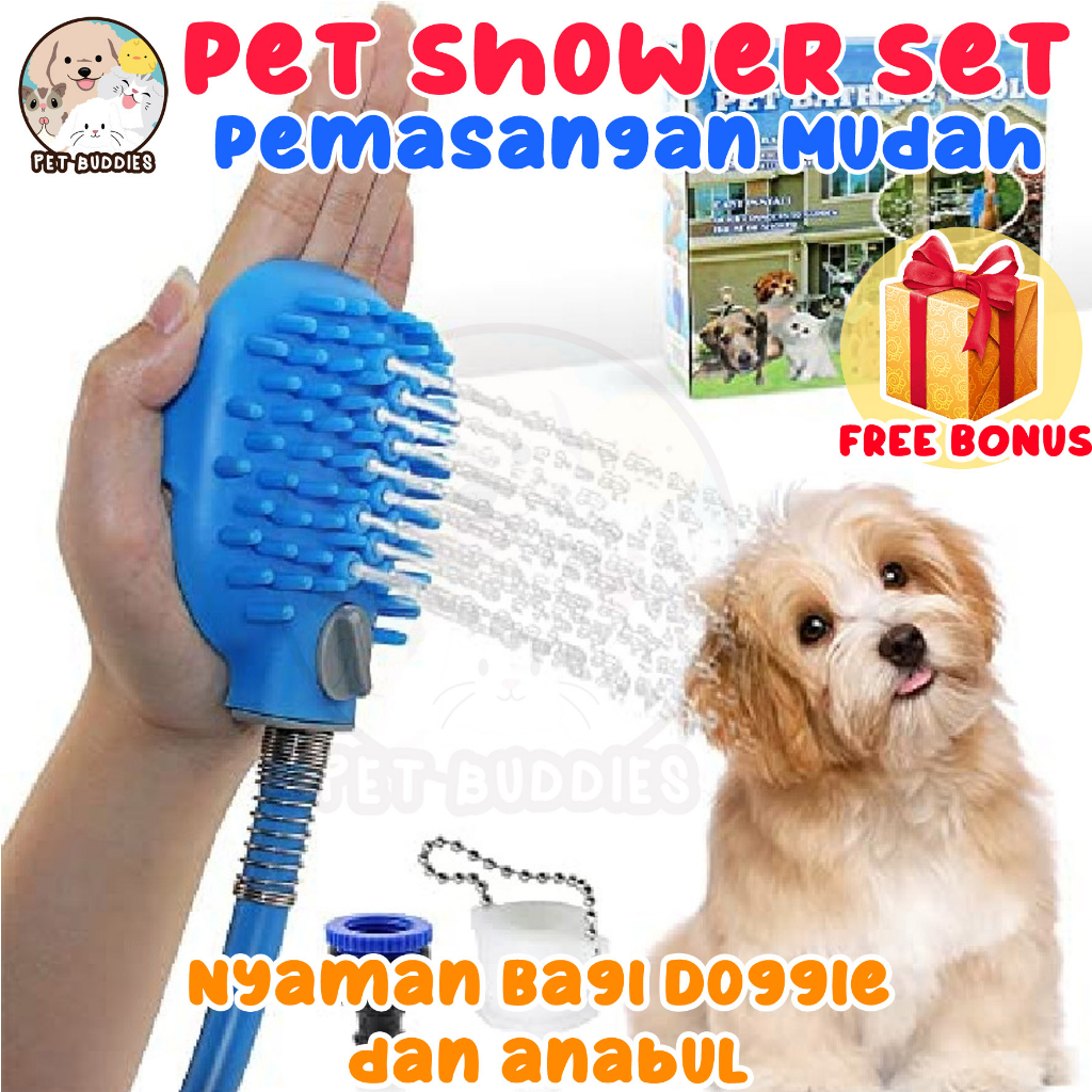 Shower Set Selang Sisir Mandi Kucing/Anjing Bathing Tool Grooming