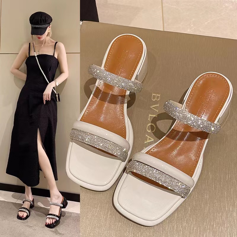 MB-SW16 Sandal Heels Wanita Korea Shiny Fashion Import COD