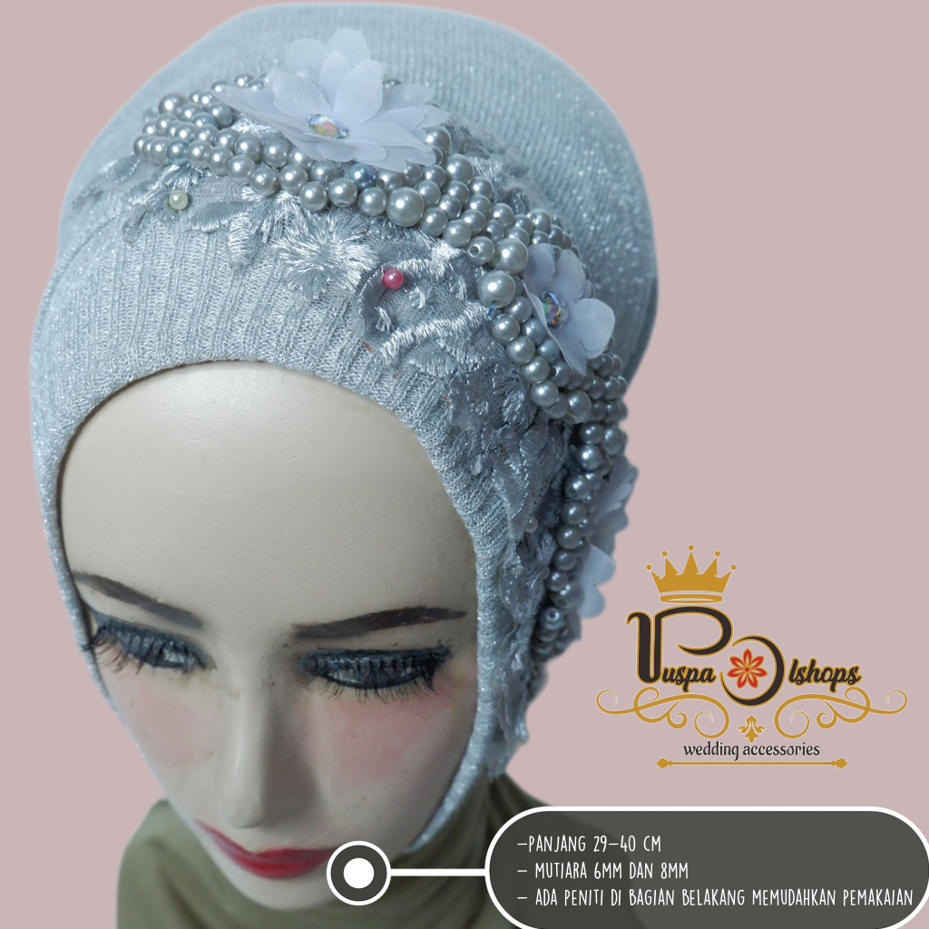 HEADPIECE MUTIARA BUNGA HEADPIECE HIJAB PENGANTIN