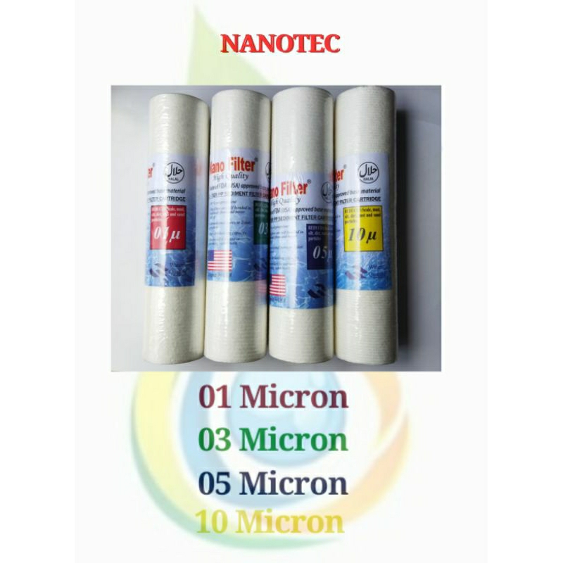 Filter air, Catridge saringan air, spon PDAM/ sumur 10" Nanotec