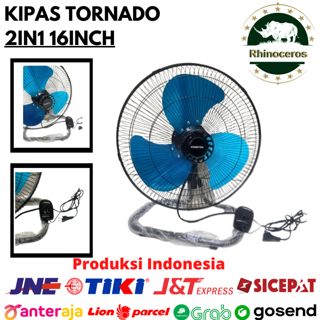 Kipas Angin Tornado Besi 2in1 16Inch Desk Fan Wall Fan Kipas Dinding