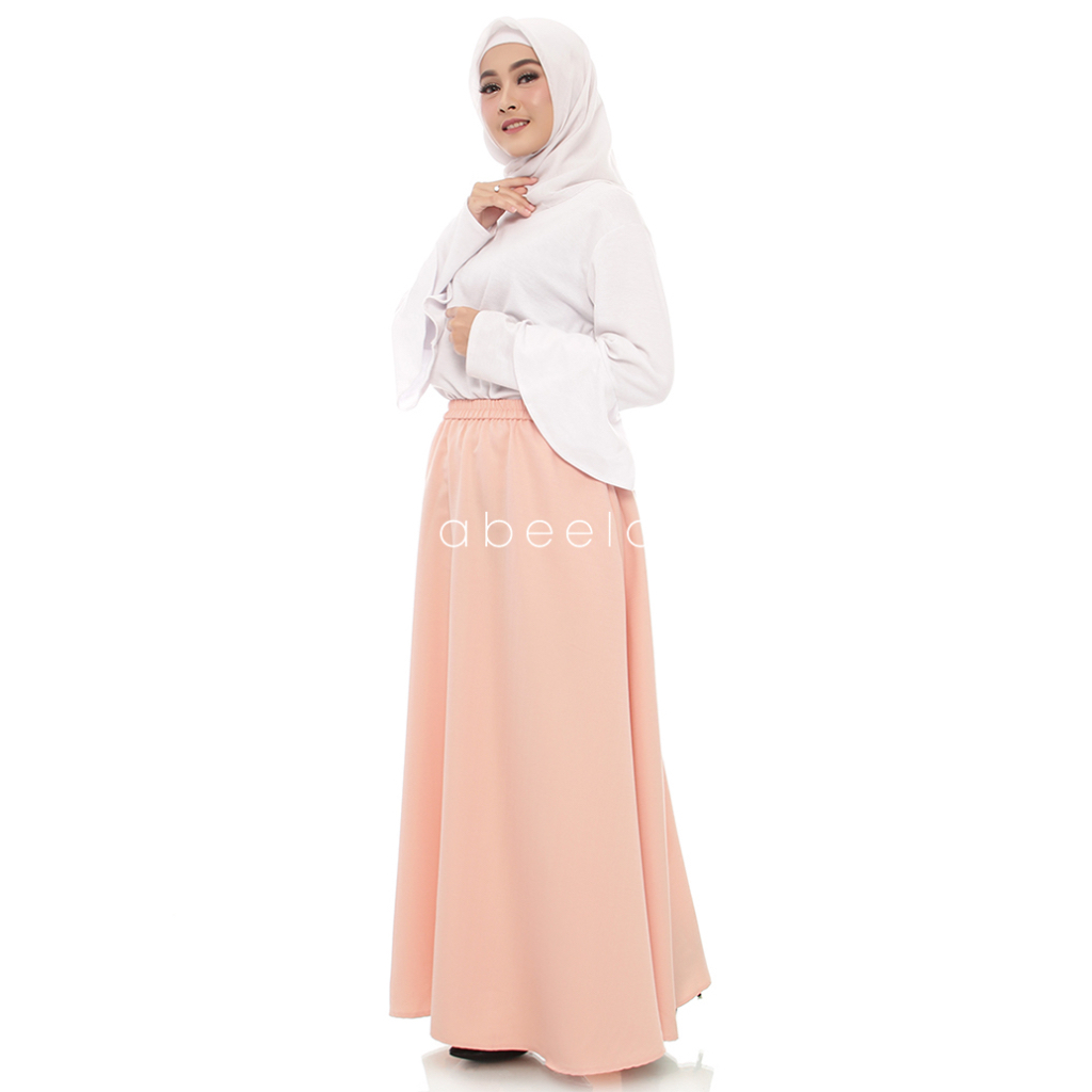 Rok Wanita Bahan Pilihan Terbaik Warna PEACH- Abeela