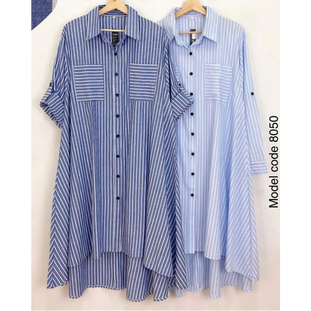 NANDO TUNIK SALUR GARIS BAHAN KATUN PREMIUM IMPORT 8050