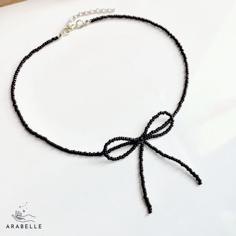 (SALE 5.5) Ribbon Necklace / Kalung Pita Manik-Manik / Kalung Handmade /Ribbon Choker