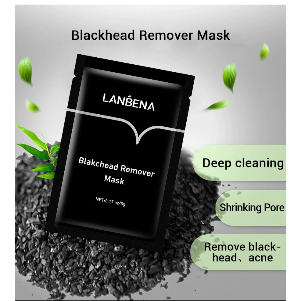 [10 Pcs] LANBENA Blackhead Remover Masker Komedo Pada Area Hidung Dahi dan Dagu