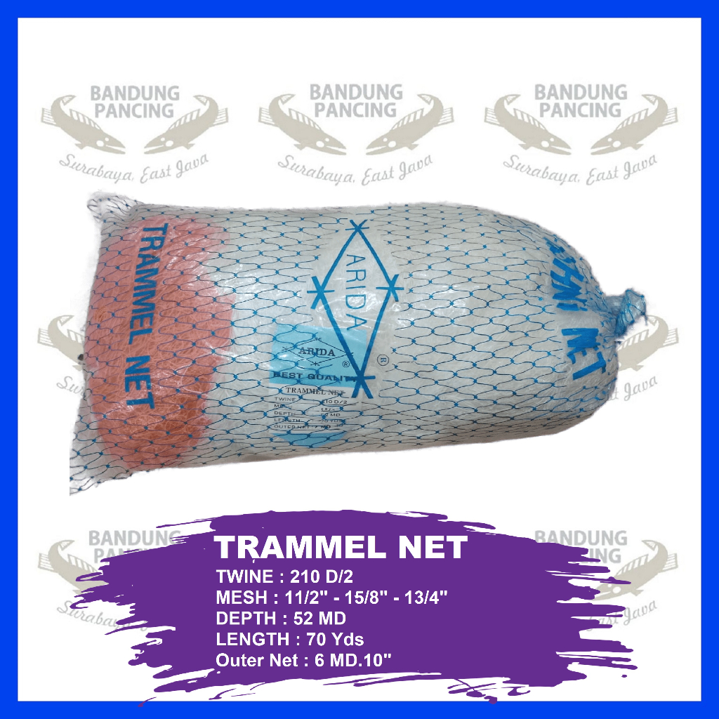 JARING UDANG / TRAMMEL NET / NILON 3 LAPIS ARIDA